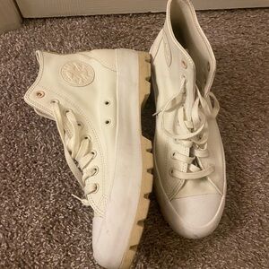 Beige High Top Converses